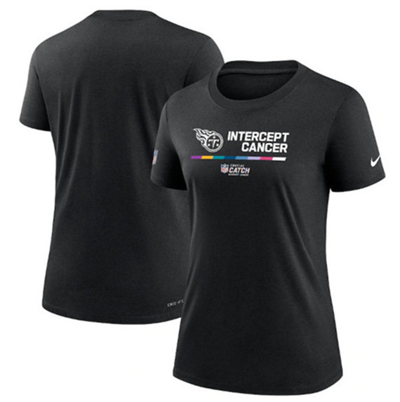 Women's Tennessee Titans Black 2022 Crucial Catch Performance T-Shirt(Run Small)